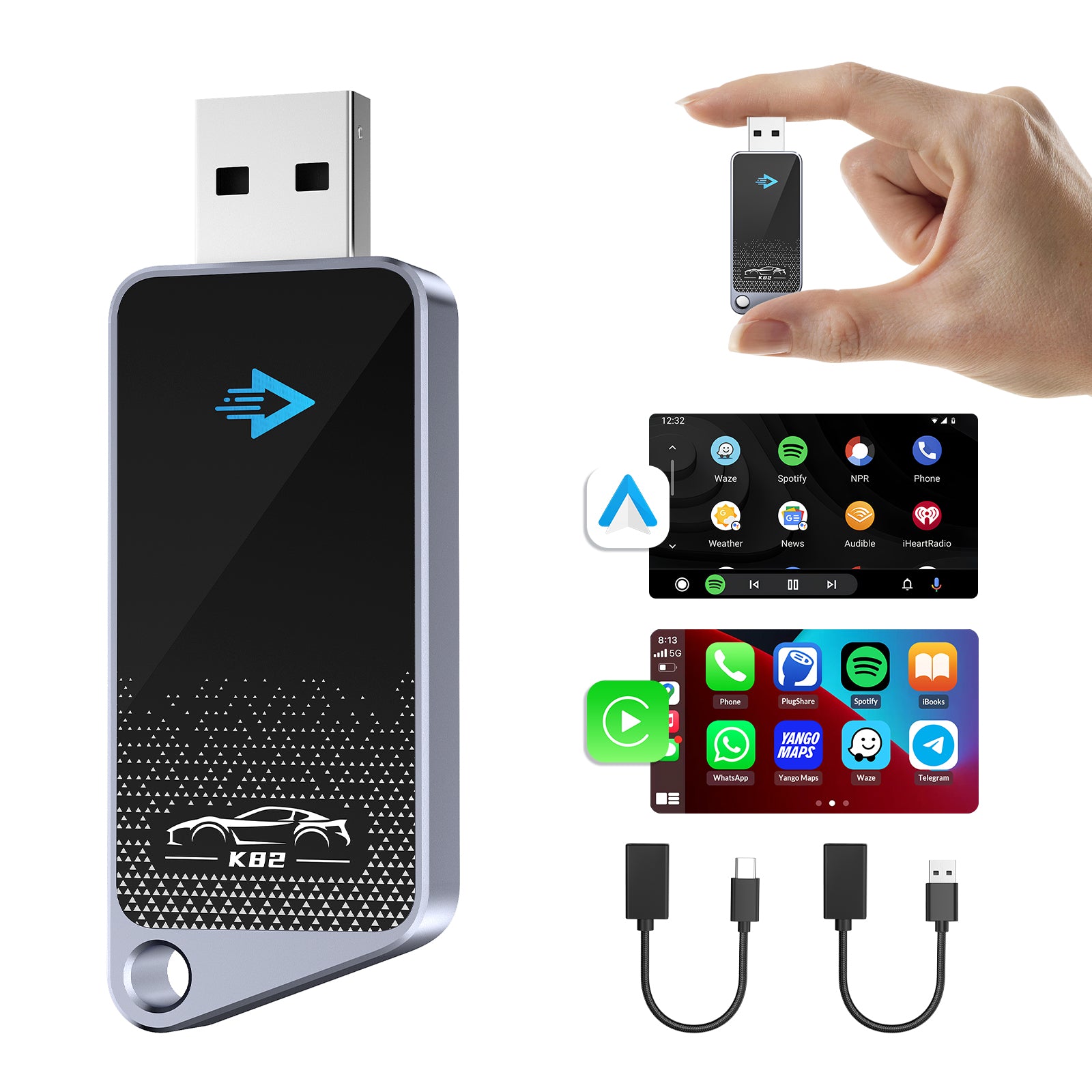 Wired to Wireless Carplay Adapter K82