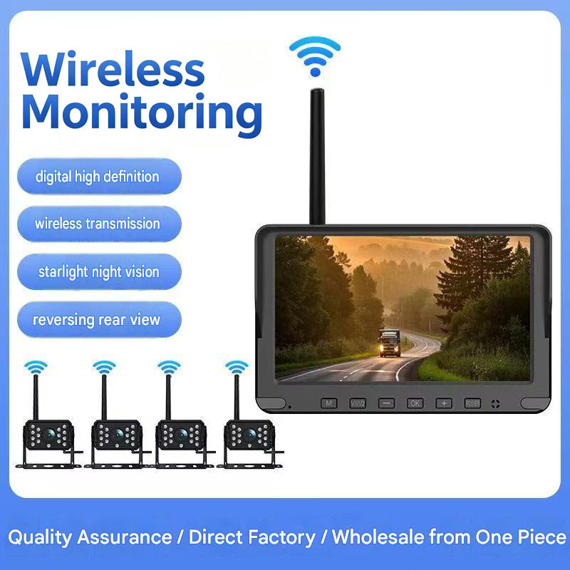 No Wiring Digital Wireless Truck Camera, Single Dual Lens Starlight Full Color Night Vision, IP67 Waterproof Dustproof Shockproof Heavy Vehicle Blind Spot Monitoring System