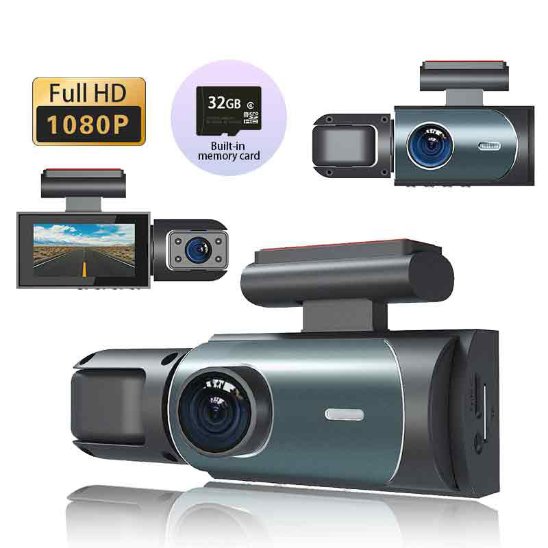 Multi-Camera Dash Cam with Large Display – Wide-Angle Vehicle Driving Recorder